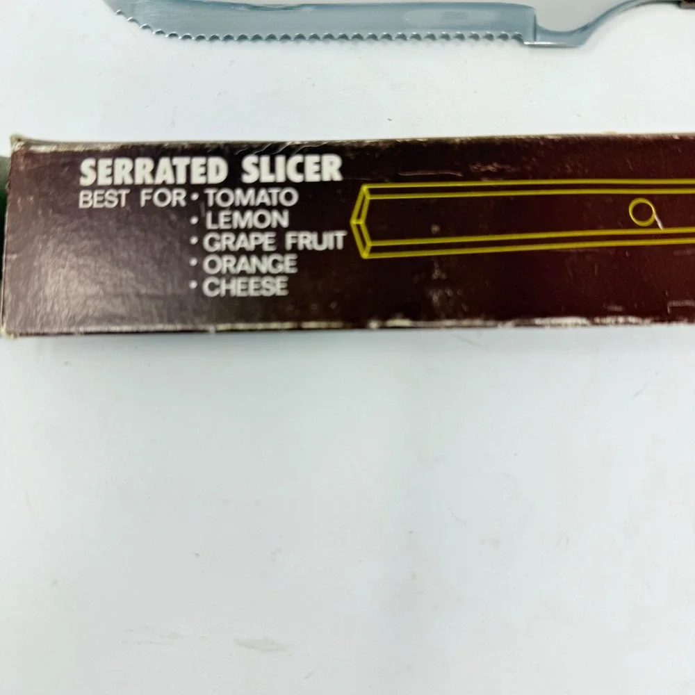 Vintage‎ Multi Purpose Cheese Knife Serrated Slicer Wooden Handle Japan